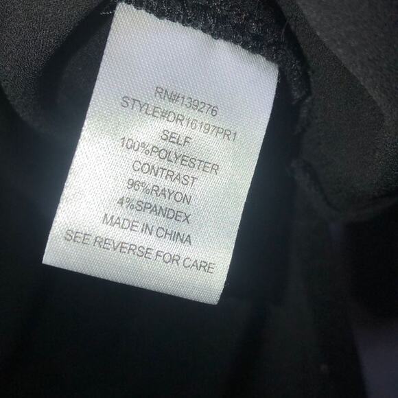 DR2 Daniel Rainn Roll Tab Pleated Tunic V-Neck Blouse Black Size Small - Picture 5 of 14